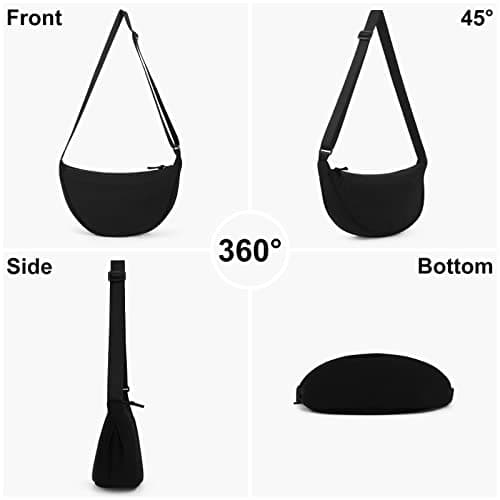 DKIIL NOIYB Women's Nylon Crescent Bag - Hobos Crossbody Shoulder Bag with Adjustable Strap - Solid Color Chest Fanny Pack — view 3