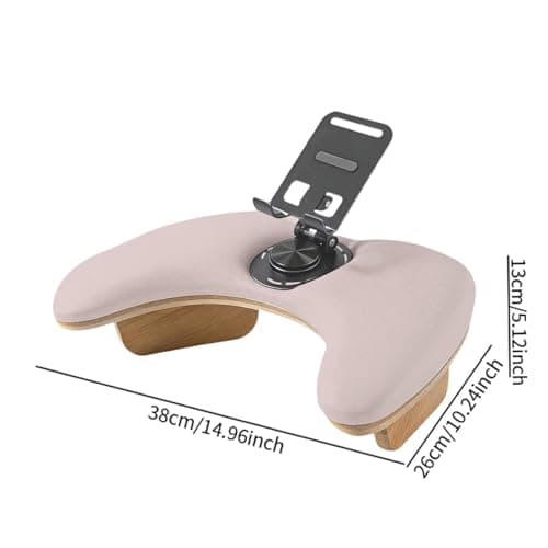 Fiocias U-Shaped Manicure Cushion for Arm Support, Hand Rest for Nail Art, Microfiber PU Faux Leather, Rotating Phone Holder, Suitable for Nail Salons And Hom, Coffee — view 5