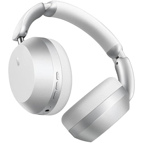 Wentronic Y04 Bluetooth Headphones Active Noise Cancelling Wireless Over Ear Headsets 48 Hours Playtime High Sound Quality Foldable Earphones with Soft Ear Cushion for Travel - White