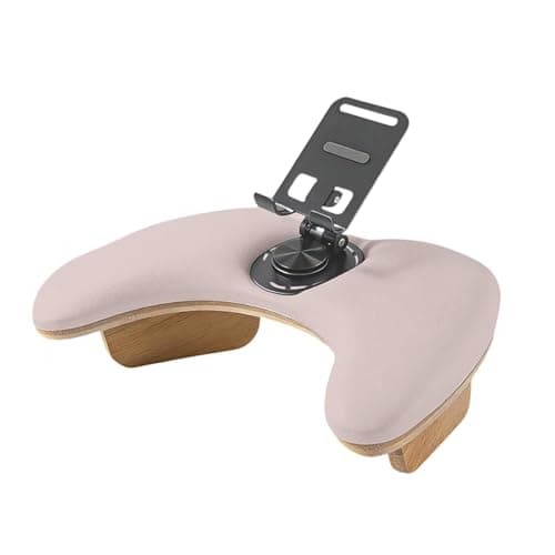 Fiocias U-Shaped Manicure Cushion for Arm Support, Hand Rest for Nail Art, Microfiber PU Faux Leather, Rotating Phone Holder, Suitable for Nail Salons And Hom, Coffee — view 6