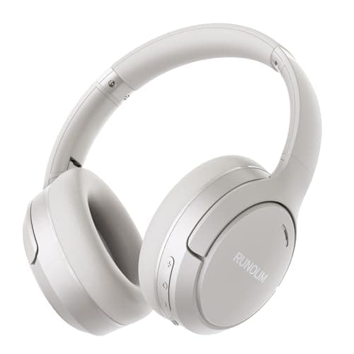 RUNOLIM Hybrid Active Noise Cancelling Headphones, Wireless Over Ear Bluetooth Headphones with Microphone, 100H Playtime, Foldable Wireless Headphones with HiFi Audio, Deep Bass for Home Travel Office
