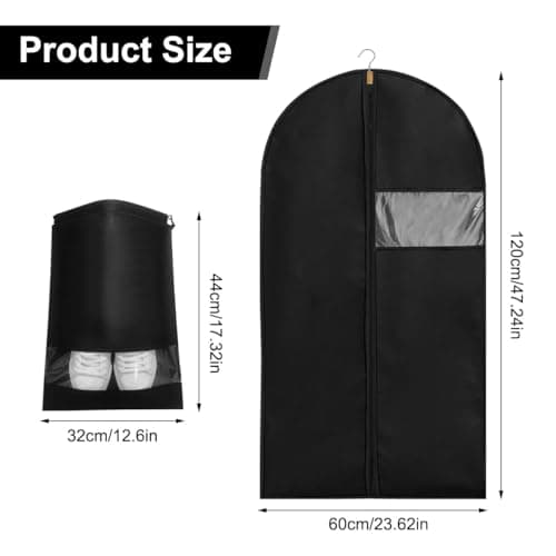 2 Pack Garment Bags 60x120cm, Suit Covers with Shoe Bag for Travel, Home — view 2