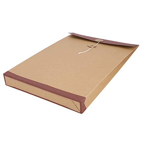 10Pcs A4 Kraft Envelopes File Folder with String Brown Paper Project Folder Document File Holder Foolscap Portfolio File Bag Storage Pouch Project Report Pocket Paperwork Organizer for Office School — view 4