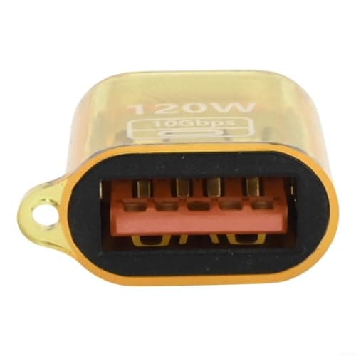 Compact USB C Adapter 28mm for Laptop Phone Travel(Yellow) — view 4