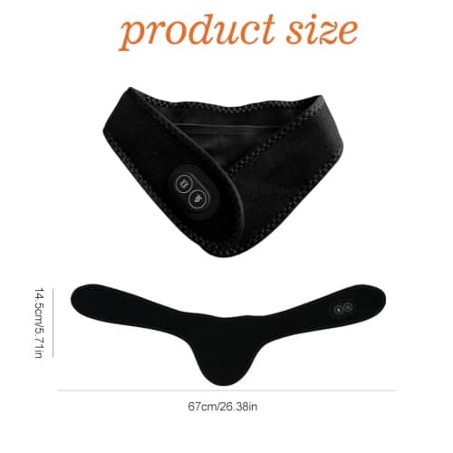 67×14.5CM Black Neck Heating Pad with Vibration, Cordless Heating Pad Wrap — view 2