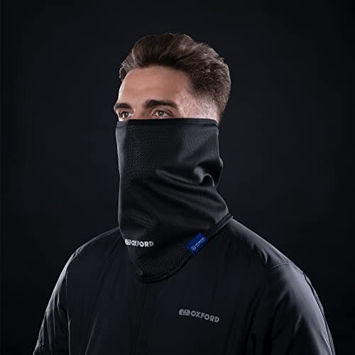 Oxford Products Advanced Storm Collar Waterproof Windproof Thermal Motorcycle Neck Warmer Gaiter, Black, L/XL — view 2