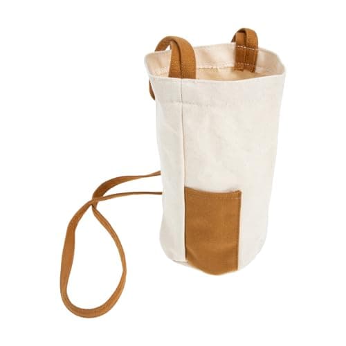 Healeved Canvas Water Cup Bag with Shoulder Strap for Bottles, Tumblers