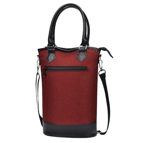 Kato Tirrinia Wine Cooler Bag Insulated Leakproof Padded Portable Wine Carrier with Strap 2 Bottle Wine Bag for Camping Travel Beach Picnic Gift for Wine Lovers Red