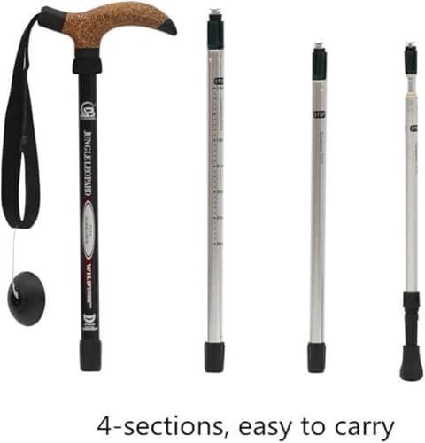 KUNANG Trekking Pole Telescopic Walking Hiking Stick Pole Adjustable Telescopic Pole Anti Shock Walking Hiking Stick (black) — view 3