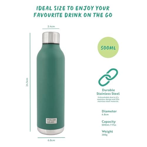 Polar Gear 500ml Metal Water Bottle - Insulated Water Bottles Leakproof — view 4