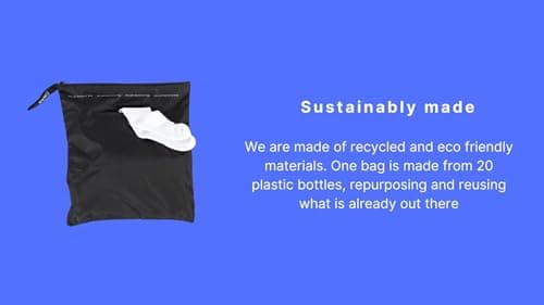 Dirtykit Antibacterial Bag - Reduces Spread of Odours + Kills 99% of Bacteria - Perfect for Gym Bag/Trainers/Shoes - With Secure Zip Closure - As Seen in GQ and Vogue — view 6