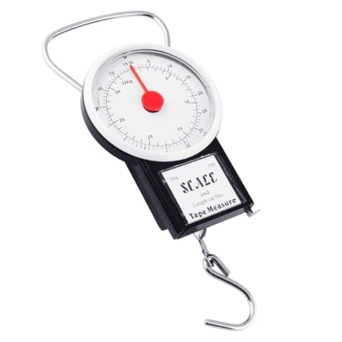 Aibulo Pack of 2 Portable Luggage Scales 32KG Capacity – Compact Handheld Travel Weighing Scales with Built-in Tape Measure for Suitcases and Bags