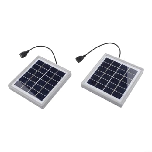 Dual 5W Foldable Solar Charger Set with Mounts - USB Power Bank for Phones Cameras - for ideal for Garden Shed Garage - 5.5x5.12 Inch Panels(white) — view 3