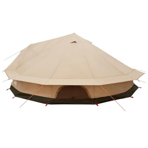 LoogCape Family Tent Cream 12 People Poly Cotton 600 x 600 x 348 cm with Mesh Ventilation, Guy Ropes and Pegs, Spacious Camping Tent for Family — view 4