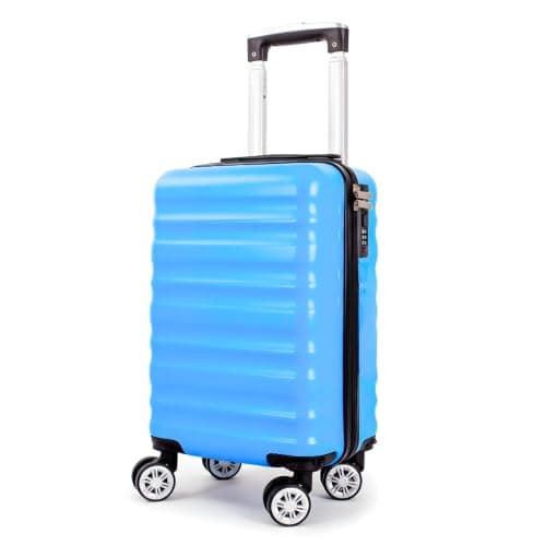 40x25x20cm Underseat Cabin Suitcase, Light Blue, Removable Wheels — view 2