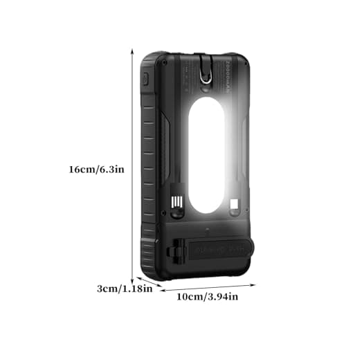 Mppchhn Solar Charger Power Bank - 20000mAh Survival Battery Pack | Hand Crank Solar Power Bank Phone Charger | for Road Trip Fishing Camping Hiking Travel Backpacking Music Festival — view 5
