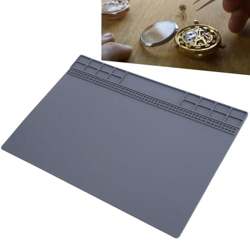Silicone Soldering and Repair Mat, Heat Resistant Antistatic Electronics Work Mat, 35x25cm Watch Repair Work Mat, Non Slip Workbench Mat Work Station Pad for Cell Phone Computer and Laptop Repair — view 2
