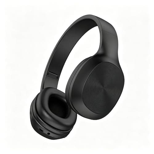 MGHOAQFRK Wireless Bluetooth 5.3 Over-Ear Headphones, Foldable Noise Cancelling Headset with Soft Ear Cups, Long Battery Life, Hi-Fi Stereo Sound & Low Latency, for Sports/Work