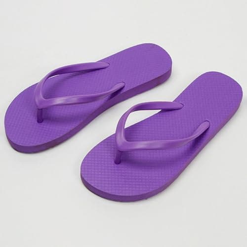 Women's Flip Flops Clearance UK Shower Flat Sandals Suitable for Summer Bathroom Beach Slippers Rubber Soft Slip On Shoes Fashion Lightweight All Day Walking Casual Sandals Size 6.5 Purple — view 2