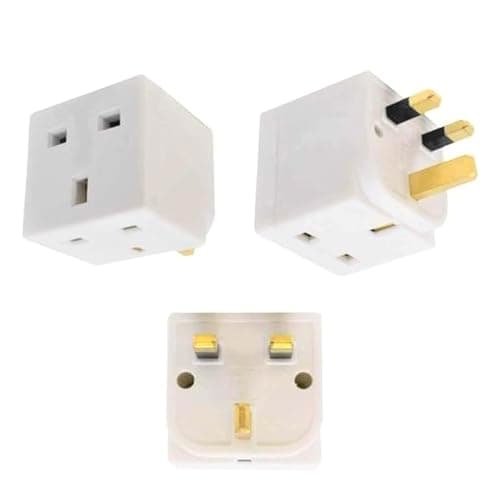 2 Way 3 Pin Power Plug Adaptor Splitter 13A Multi Wall Plug Cube 3 pins Socket Splitter Extension Plug adaptor UK Socket Splitter Block for Kitchen, Home, Office etc (pack of 1) — view 3