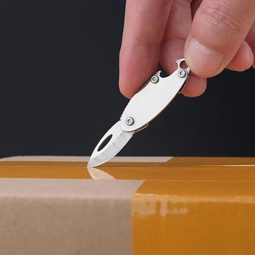 Mini Pocket Box Opener,2Pcs Small Multitool Box Cutter,Titanium Boxs Tool,Portable Keychain Utility Bottle Opener,EDC Gadgets,Little Cutting Tool for Camping,DIY,Hiking,Fishing,Gift for Women,Men — view 5