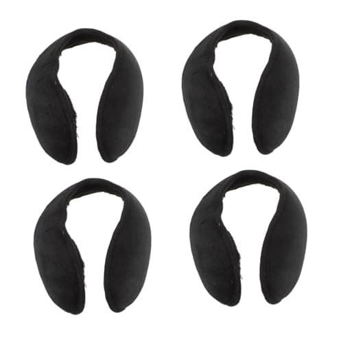 LIFKOME Plush Ear Warmers 4 Pack Black Windproof Compact Winter Earmuffs