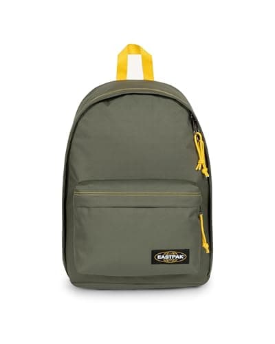 Eastpak Out of Office Backpack 27L (44 x 29.5 x 22 cm), Laptop Backpack 13-15", Durable Water-Resistant School & Work Daypack with Padded Straps - Kontrast Khaki Yellow