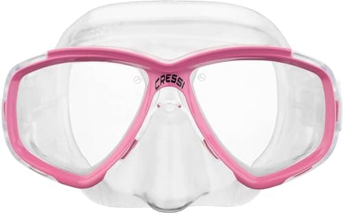 Cressi Perla Separate Glass Mask & Snorkel Set for Adults - Low-Volume Diving Mask - Dry-Top Snorkel Set - For Diving & Snorkelling - Transparent/Pink - Combo Set Perla Mask + Mexico Snorke — view 4