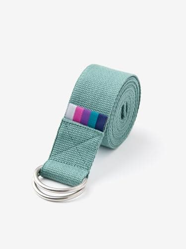 Yogamatters D-Ring Yoga Belt Strap - Organic Cotton, 2m | For Stretching and Improving Flexibility | Yoga Accessories & Equipment (Mineral) — view 4
