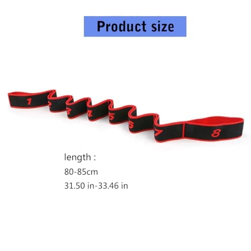 Resistance Band Fitness Band Stretch Strap with 8 Looped, Yellow — view 3
