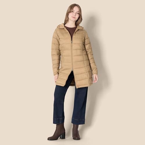 Amazon Essentials Women's Lightweight Water-Resistant Packable Hooded Puffer Jacket (Available in Plus Size), Mushroom Brown, S — view 5