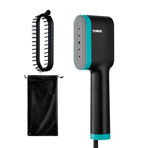 Tower Garment Steamer 1400W, Handheld Clothes Steamer for Fast Crease Removal, Compact Design, 14g/min Continuous Steam, Ceramic Soleplate, 80ml Tank, Teal (T22038TL)