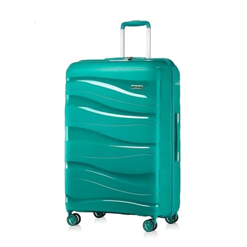 Kono 28 inch Large Suitcase with 4 Wheels Lightweight PP Hard Shell Trolley Case Travel Hold Check in Luggage with TSA Lock (Teal)