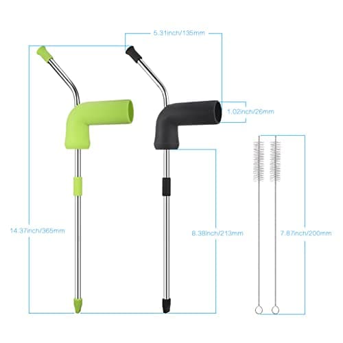 Fentar 2Pcs Beer Snorkel, Stainless Steel Drinking Snorkel for Alcohol — view 2