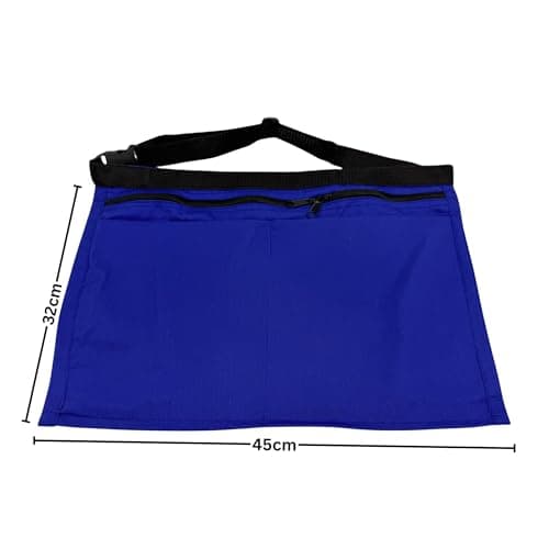 6 Pocket/4 Pocket Market Trader Money Belt | Denim Trader Belt | Money Apron | Traders Adjustable Waist Strap Anti-Theft Wallet Apron Pouch for Restaurants Festivals Fetes (4 Pocket- Navy Blue) — view 2
