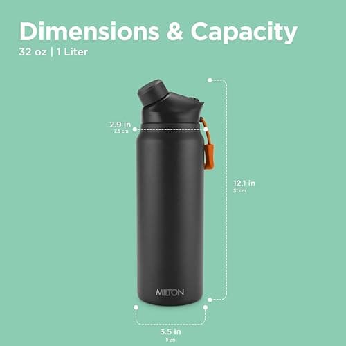 Milton 1.0 Litre Insulated Water Bottle, 2-in-1 Lids, Leakproof Flask — view 6