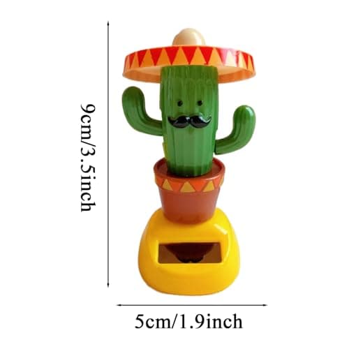 Car Dash Decorations - Solar Interactive Toys | Dancing Cactus Dashboard Figures Car Decor - for Kids Adults Driver RV Truck Sedan Auto Birthday Christmas Road Trip Travel — view 5