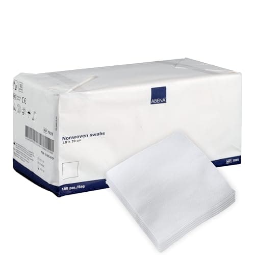 ABENA Gauze Pads, 10x20cm, Pack of 100, Non-Sterile, Non-Adhesive Medical Swabs, Soft Absorbent Non-Woven Swabs for Injury Dressing, Skin Preparation & First Aid Use, Lint-Free Dressings for Wounds