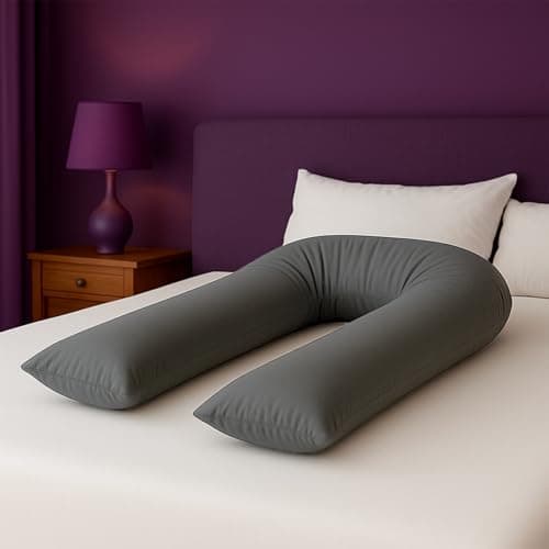 adsin 9ft U Shaped Pregnancy Pillow(Charcoal, 9 Feet), Comfortable Maternity Pillow, Orthopedic Back & Neck Nursing Support Cuddly Long Pillow, Body Pillow for Back, Hips & Legs of Pregnant Women.