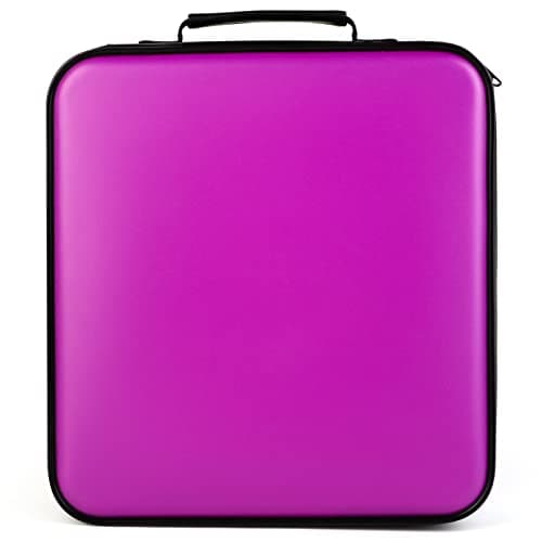 TIMCORR CD Case DVD Holders Storage - 432 Capacity Portable Disc Organizer & CD Wallet Binder Sleeve Holder for Car Travel | Media (Purple)