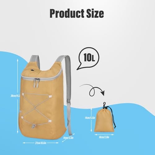 Sahunfri 2 Pcs Ultra Lightweight Backpack with Headphone Jack, Foldable Backpack Water Resistant Travel Rucksack, Multi-Functional Backpacks for Men Women — view 6