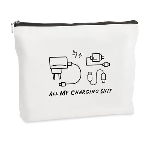 WRNZL Travel Holiday Essentials Makeup Bag Charger Cable Bag Practical Cable Organiser Travel Accessories for Women Men Christmas Birthday Stocking Fillers Emotional Support Inspirational Gifts