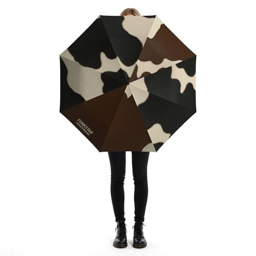 Funkstar Hardware® Compact folding umbrella | Farmhouse funk design | Windproof 8-rib fiberglass | Auto open & close | Waterproof | Fits in a bag | Novelty gift — view 5