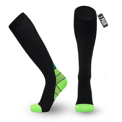 JIATAOBAO Compression Socks for Men & Women 20-30 mmHg Medical Grade – Graduated Support for Running, Travel, Nursing & Pregnancy Boost Circulation, Reduce Swelling, Anti-Slip Design (green, L/XL)