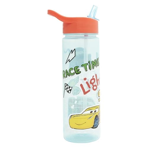 Disney Cars 600ml Kids Water Bottles with Straw by Polar Gear - Back to School Supplies for Boys - Lightning Mcqueen Gifts - Official Pixar Cars Merchandise — view 3