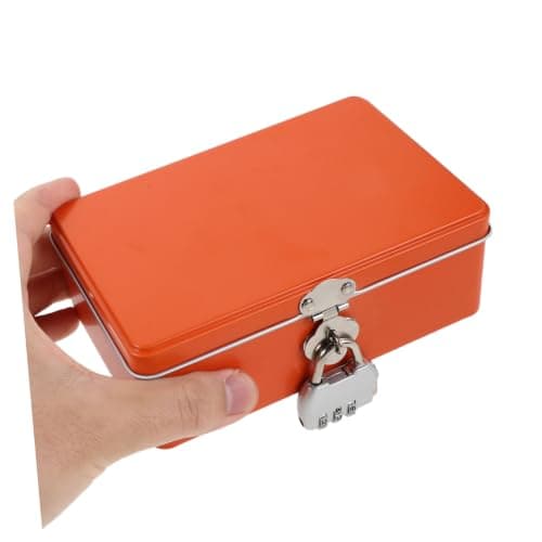 NUOBESTY Metal Box with Combination Lock Lightweight Iron Mini Locked Box for Office and Travel Rectangular Vintage Decorative Aesthetic Jewelry Organizer and Small Treasure — view 4
