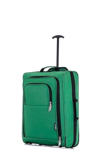 55x40x20 Ryanair Cabin Bag Hand Luggage Lightweight Suitcase Approved Carry on Luggage 1.4kg 44L Fit Green