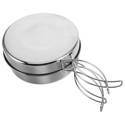 BESPORTBLE Camping Cookware Pot with Lid and Folding Handle Stainless Steel