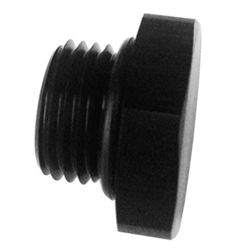 AN 10 O Ring Boss Port Plug 10AN Male Seal Nut Block Off Cap Aluminum Fuel Fitting Adapter Hex Plugs with AN10 ORB Black — view 2