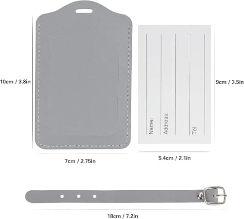 Nazeauf 2pcs Leather Suitcase Tags - PU Leather Luggage Tags for Suitcases, with Privacy Protection Cover, Preventing Loss of Bags — view 2